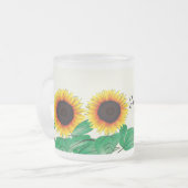 圧力の下での猶予：インスパイアのヒマワリ引用文 フロストグラスマグカップ (正面左)