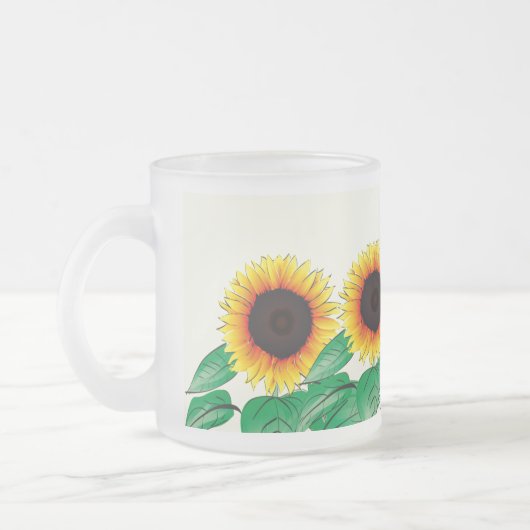 圧力の下での猶予:インスパイアのヒマワリ引用文 フロストグラスマグカップ (左)