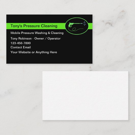 圧力はっきりした洗浄及び洗浄 名刺 (正面/裏面)