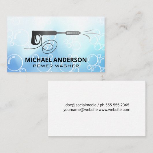 圧力ウォッシャロゴ |シャボン玉名刺 名刺 (正面/裏面)