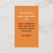 圧力クリーン電力の洗浄マーケティングの広告 名刺 (裏面)