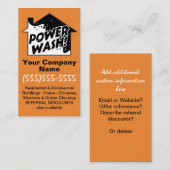 圧力クリーン電力の洗浄マーケティングの広告 名刺 (正面/裏面)