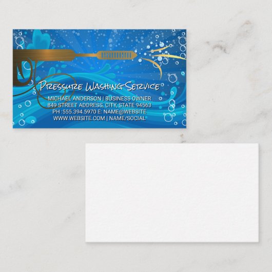 圧力ワッシャ |バブル |水スプレー 名刺 (正面/裏面)