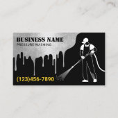 圧力洗モダン洗式洗式洗車場清掃 名刺 (正面)