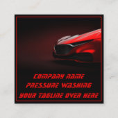 圧力洗モダン浄モバイルカー洗浄qrコード スクエア名刺 (正面)