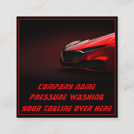 圧力洗モダン浄モバイルカー洗浄qrコード スクエア名刺 (正面)