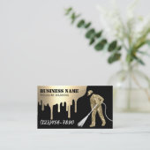 圧力洗モダン浄金ゴールド式動力洗浄機洗浄 名刺 (スタンド正面)