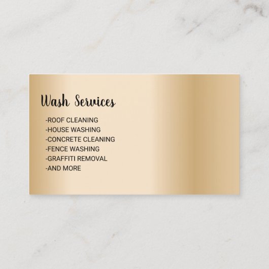 圧力洗モダン浄金ゴールド式動力洗浄洗浄 名刺 (裏面)