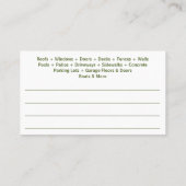 圧力洗剤とマンガのカスタマイズ可能 名刺 (裏面)