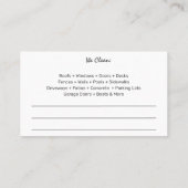 圧力洗浄およびクリーニングの名刺テンプレート 名刺 (裏面)