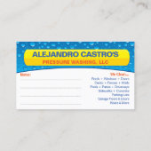 圧力洗浄およびクリーニングの名刺テンプレート 名刺 (裏面)