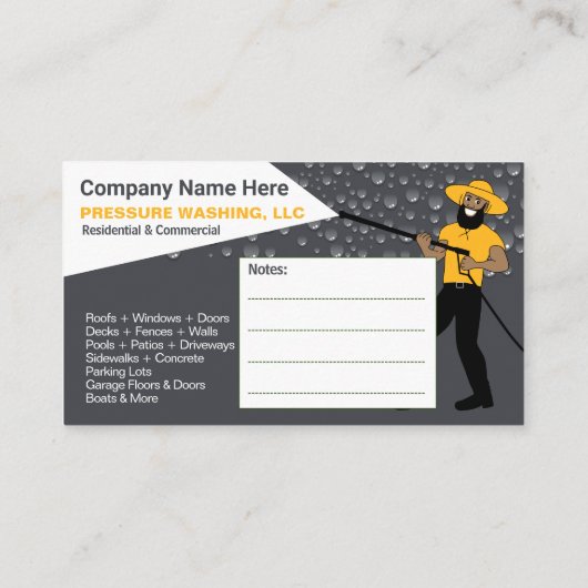 圧力洗浄および洗浄テンプレートの風合 名刺 (裏面)