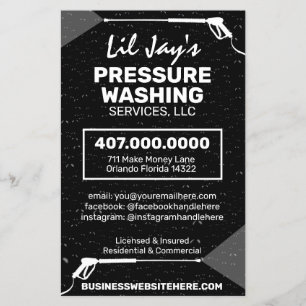 圧力洗浄および洗浄テンプレート チラシ