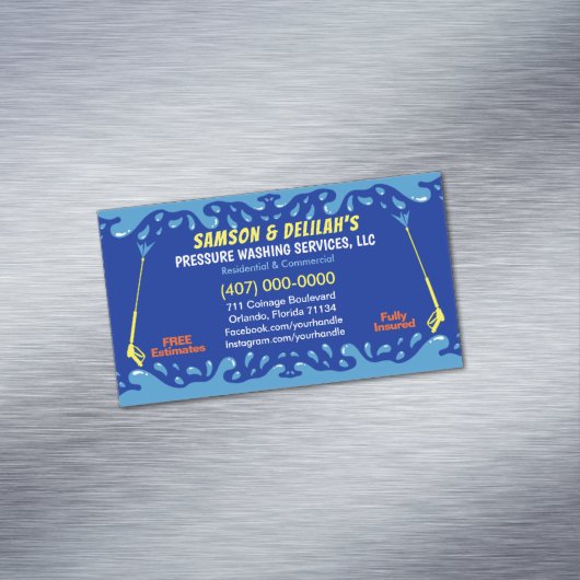 圧力洗浄および洗浄テンプレート マグネット名刺 (インサイチュ)