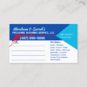 圧力洗浄および清掃用名刺テンプレート 名刺 (裏面)