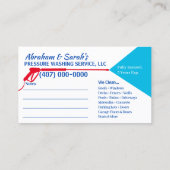 圧力洗浄および清掃用名刺テンプレート 名刺 (裏面)