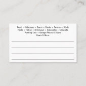 圧力洗浄とクリーニングのカスタマイズ可能なバス 名刺 (裏面)