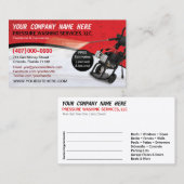 圧力洗浄とクリーニングの名刺テンプレート 予約カード (正面/裏面)