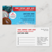 圧力洗浄とクリーニングの名刺テンプレート 予約カード (正面/裏面)