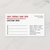 圧力洗浄とクリーニングの名刺テンプレート 予約カード (裏面)
