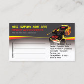 圧力洗浄とクリーニングの名刺テンプレート 予約カード (裏面)