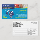 圧力洗浄とクリーニングの名刺テンプレート 予約カード (正面/裏面)