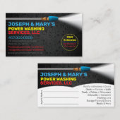 圧力洗浄とクリーニングの名刺テンプレート 名刺 (正面/裏面)