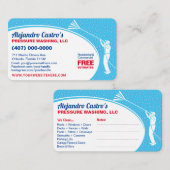 圧力洗浄とクリーニングの名刺テンプレート 名刺 (正面/裏面)