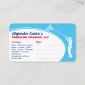 圧力洗浄とクリーニングの名刺テンプレート 名刺 (裏面)