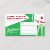圧力洗浄とクリーニングの名刺テンプレート 名刺 (裏面)