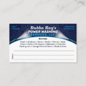 圧力洗浄とクリーニングの名刺テンプレート 名刺 (裏面)