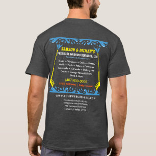 圧力洗浄とクリーニングの名刺テンプレート Tシャツ