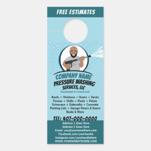 圧力洗浄とクリーニングをカスタマイズ可能  ドアノブサイン