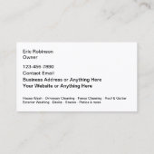 圧力洗浄と清掃光沢のある名刺 名刺 (裏面)