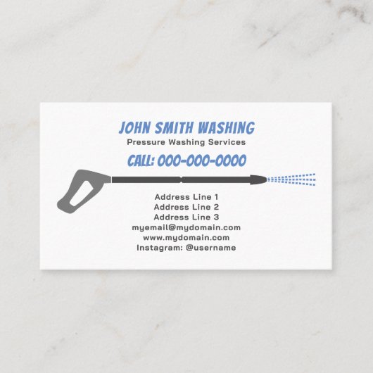 圧力洗浄と電源洗浄のクリーニング 名刺 (正面)