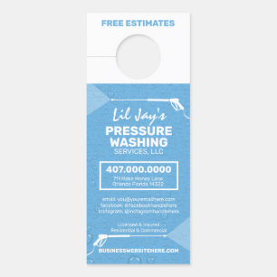 圧力洗浄と電源洗浄 ドアノブサイン