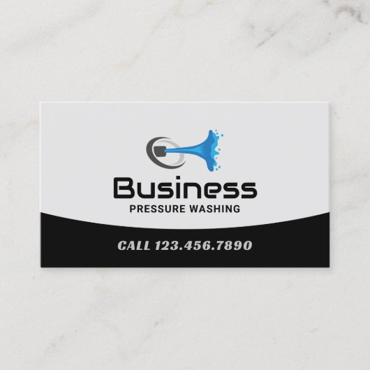 圧力洗浄カスタム用のパワーウォッシュロゴ洗浄 名刺 (正面)
