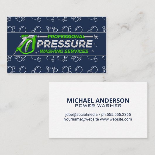 圧力洗浄サービス | シャボン 名刺 (正面/裏面)