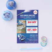 圧力洗浄ハーフページテンプレート チラシ (シングル)