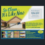 圧力洗浄フライヤーテンプレート チラシ<br><div class="desc">お客様のカスタマイズビジネスや企業のニーズに合わせて、この目隠し圧力洗浄（電力洗浄）プロフェッショナルフライヤーテンプレートデザインをカスタマイズしてカスタマイズ。圧力洗浄テンプレートは、圧力洗浄前および圧力洗浄後の表面の画像を表示する。ロゴを追加すると、より効果的なブランディング。潜在的なカスタマイズ顧客を誘致するためのフライヤー上のクーポンオファー。16pt素晴らしまたは17ptのカードの厚さを購入する際に、すべてのドアダイレクトメール(EDDM)の郵送サービス。チラシにホチキスし、潜在的な顧客をターゲットにする近隣のドアハンガーとして使用するゴムのバンド。同様の名刺も参照。</div>