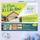 圧力洗浄フライヤーテンプレート チラシ (シングル)