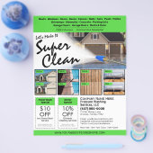 圧力洗浄フライヤーEDDMテンプレート チラシ (シングル)