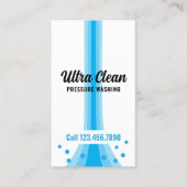 圧力洗浄ミニマリストブルーストライプズ洗浄 名刺 (正面)