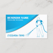 圧力洗浄モダンブルーパワークリーニング 名刺 (正面)