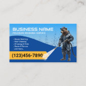 圧力洗浄力ウォッシャーベアーブルークリーニング 名刺 (正面)