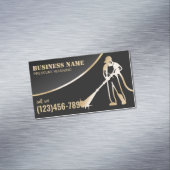 圧力洗浄力洗浄ブラック&金ゴールド洗浄 マグネット名刺 (インサイチュ)