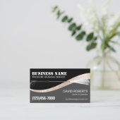 圧力洗浄力洗浄ブラック&金ゴールド洗浄 名刺 (スタンド正面)