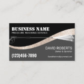 圧力洗浄力洗浄ブラック&金ゴールド洗浄 名刺 (正面)