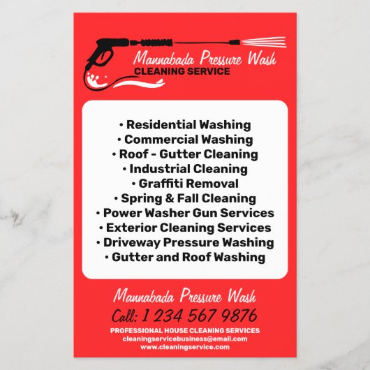 圧力洗浄力洗浄プロフェッショナル赤 チラシ (正面)