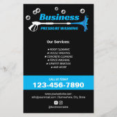 圧力洗浄力洗浄機戸洗浄ブラック チラシ (正面)